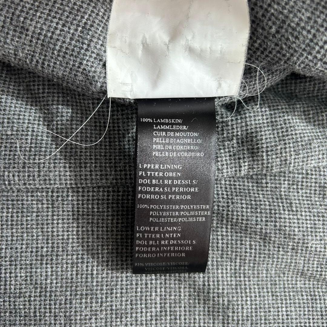 ARMANI COLLEZIONI 羊革 フーデッド レザージャケット 48