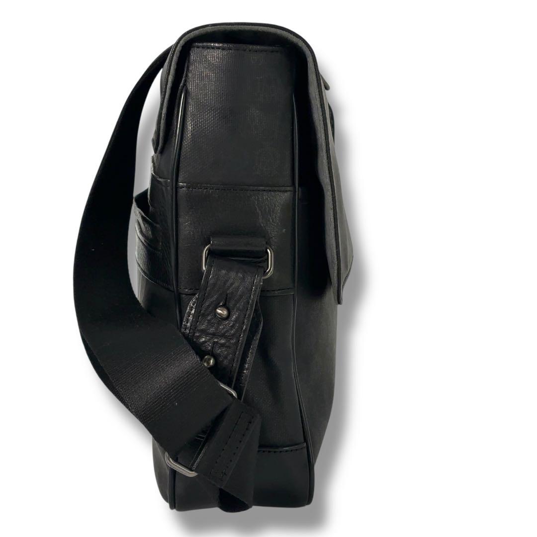 【美品】dunhill ダンヒル　ショルダーバッグ　メッセンジャー　レザー　総柄