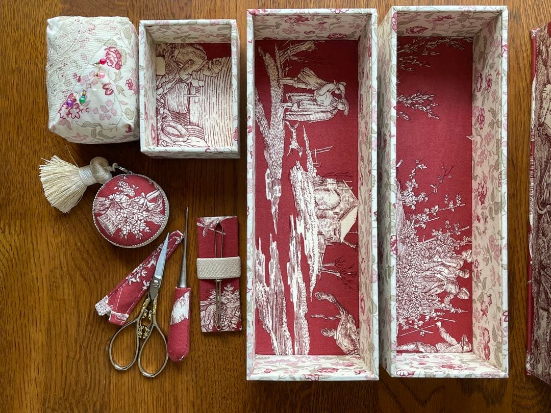 ミッキー様オーダーご依頼作品です カルトナージュ裁縫箱(大)