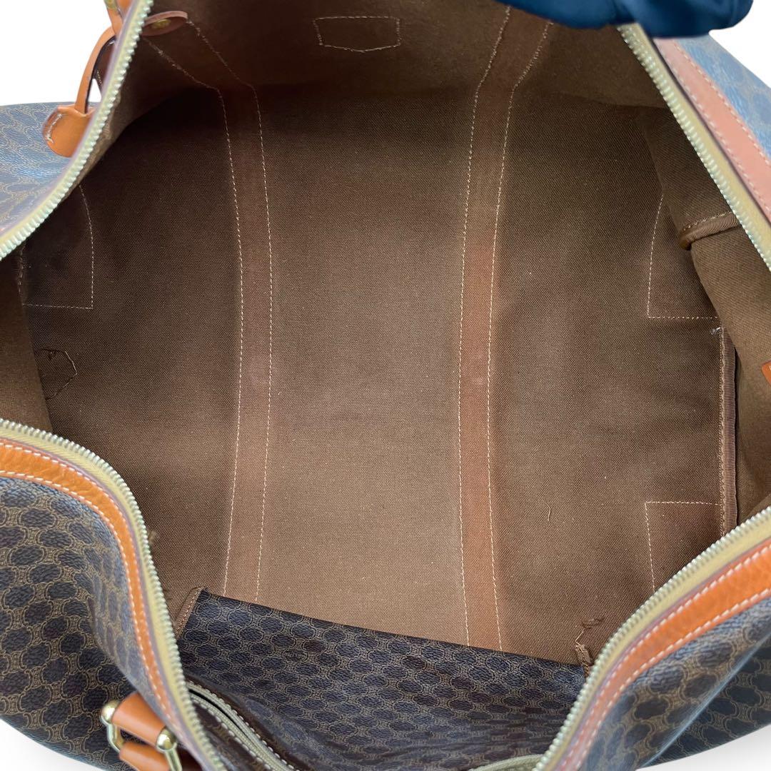 良品 4671 CELINE セリーヌ ボストンバッグ マカダム柄 ブラウン