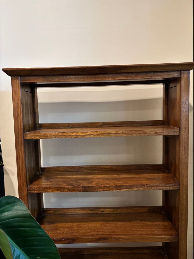 テ*ー様 スリムな本棚 シェルフ　CDラック　文庫本棚　チーク無垢材