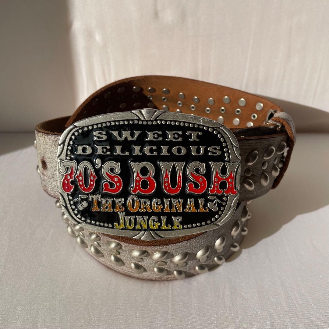 fine pewter ベルト シルバー ブラウン スタッズ打ち付きベルト　希少