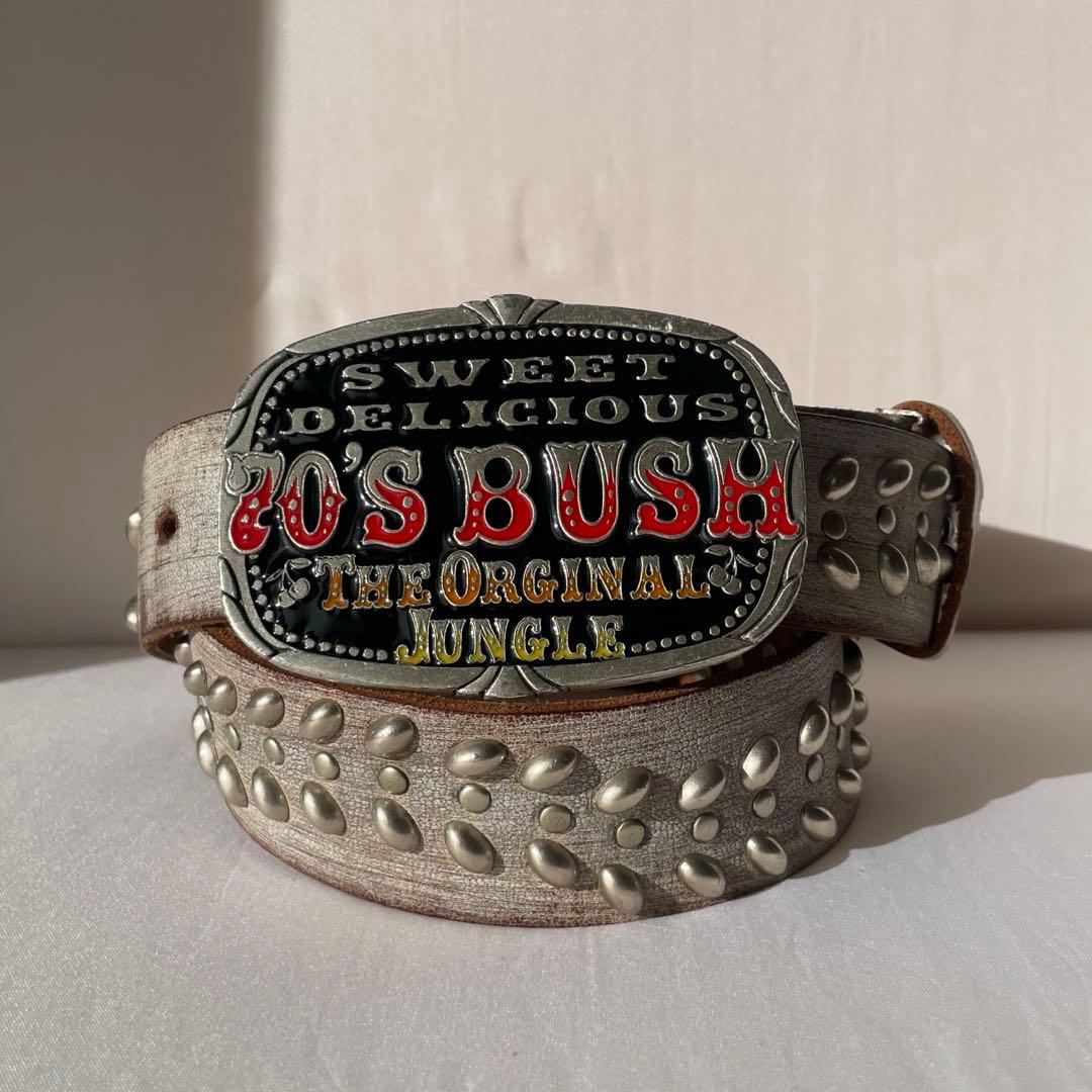 fine pewter ベルト シルバー ブラウン スタッズ打ち付きベルト　希少