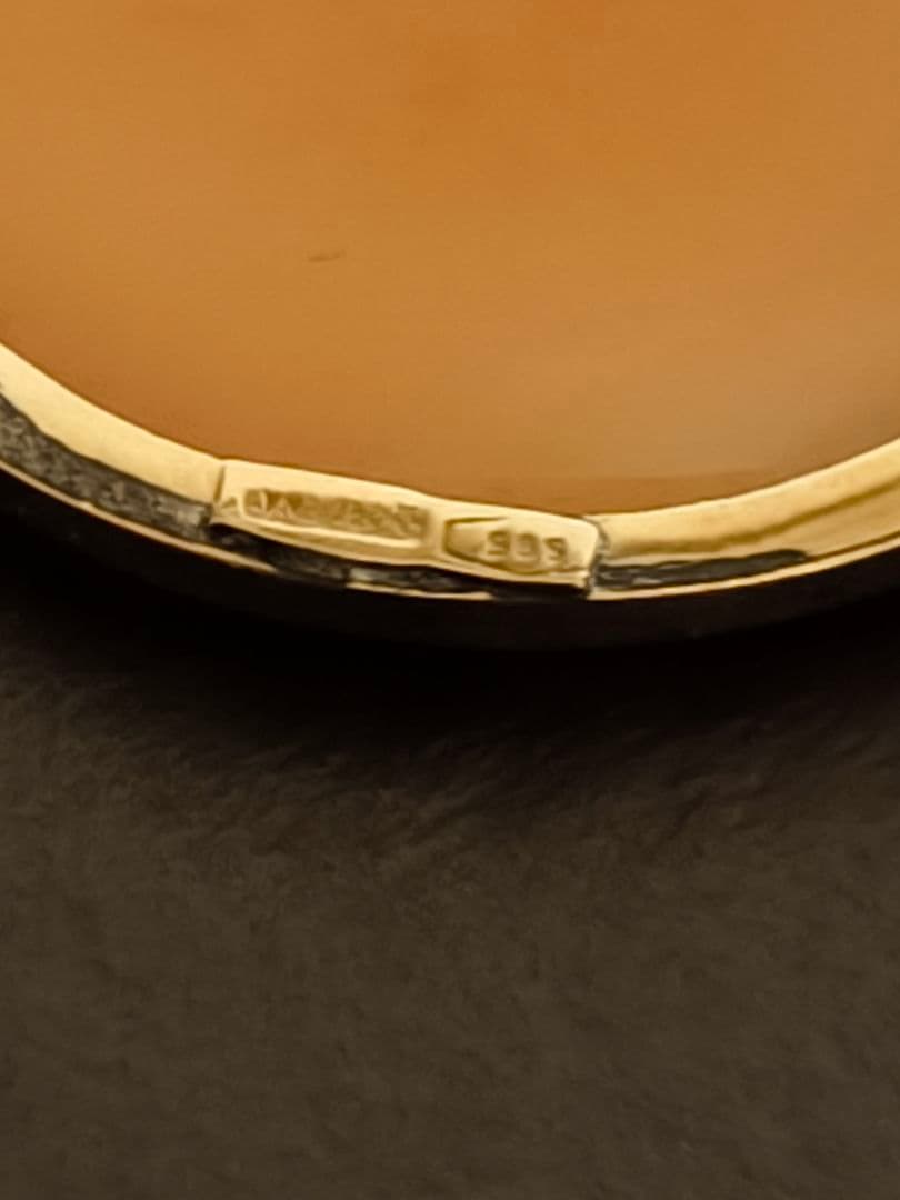 イタリア製 カメオ 14K 585 金 ゴールド ブローチ ペンダントトップ