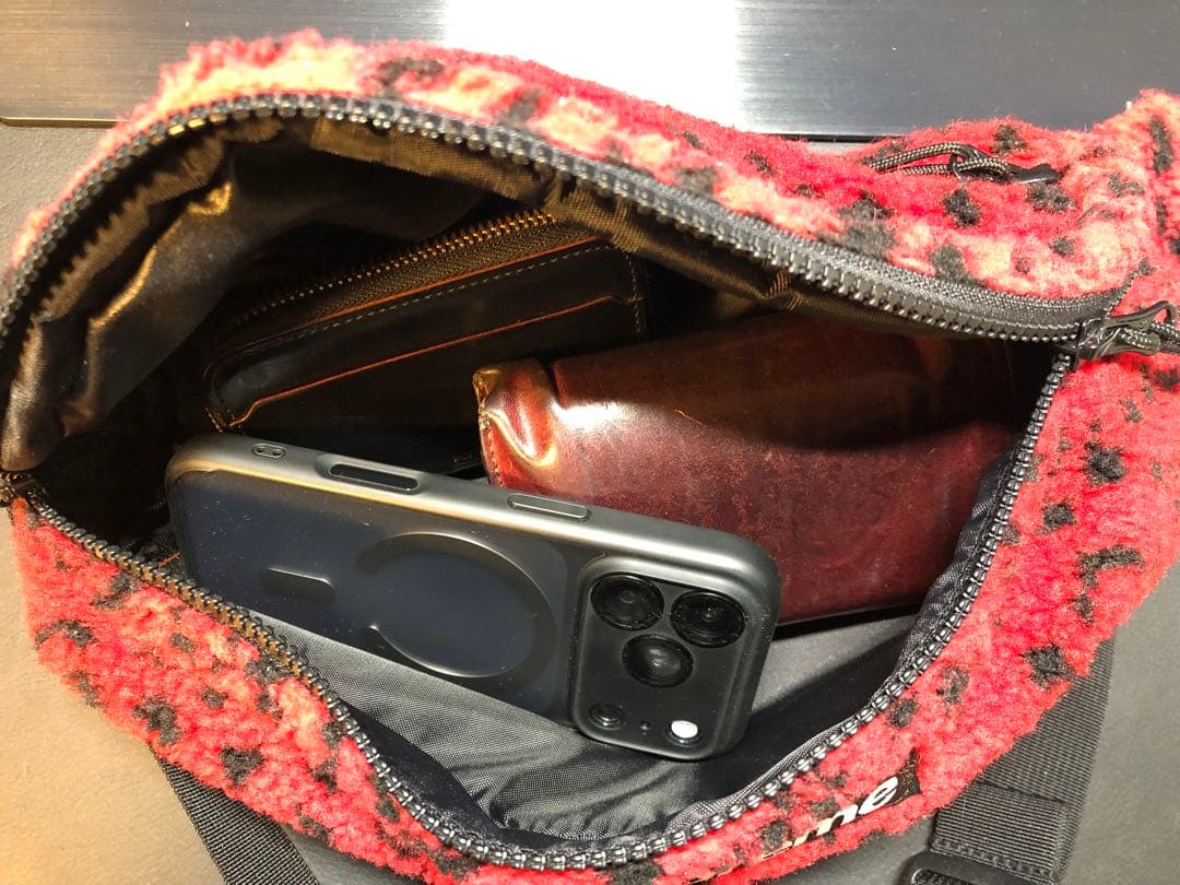 バッグ SUPREME 17AW Leopard Fleece Waist Bag