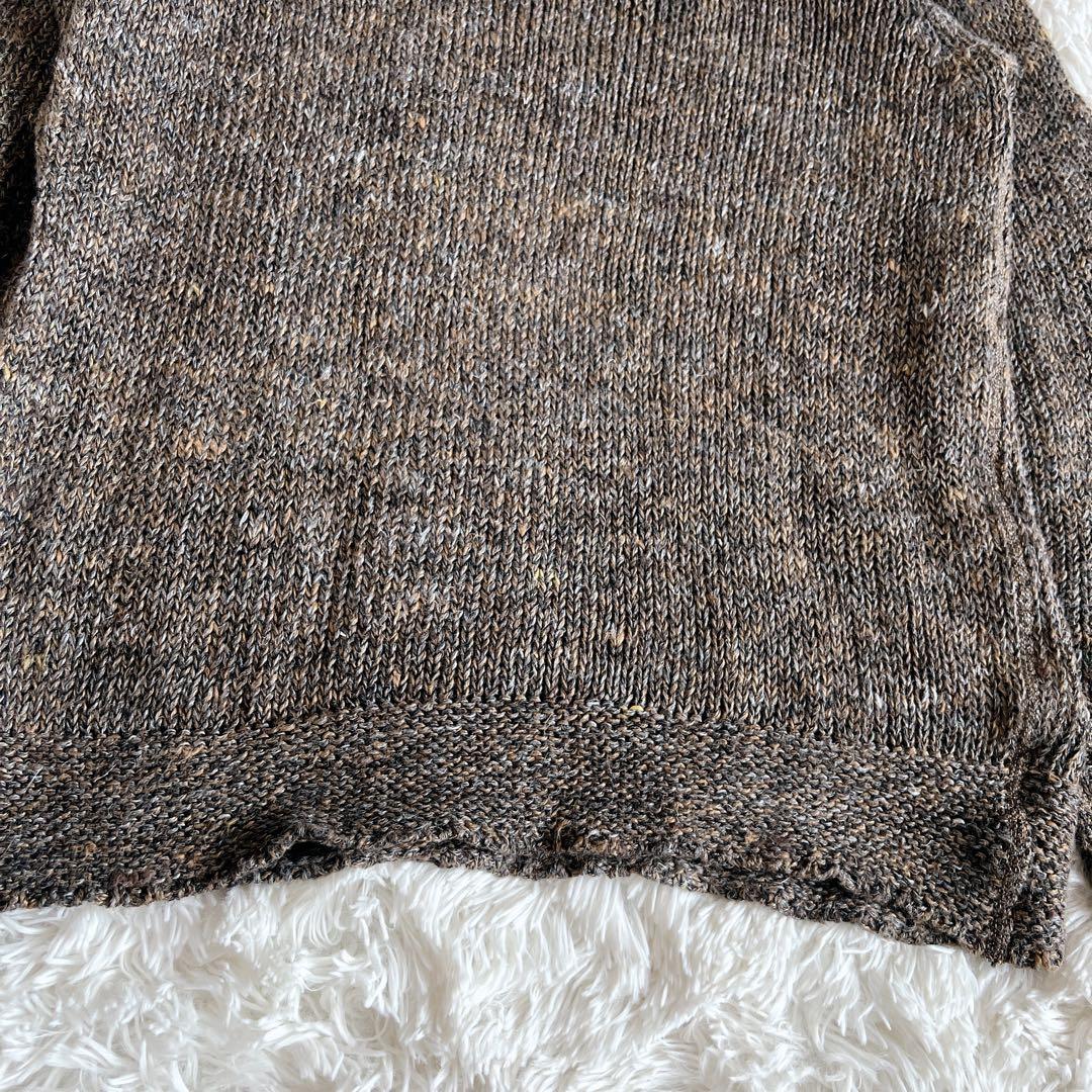 【美品】45R 3つ杢リネン908ニットソースウェット　ミックス糸　日本製