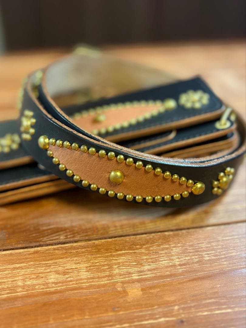 スタッズベルト 真鍮 茶芯 31インチ〜34インチ