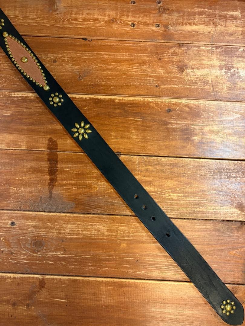 スタッズベルト 真鍮 茶芯 31インチ〜34インチ