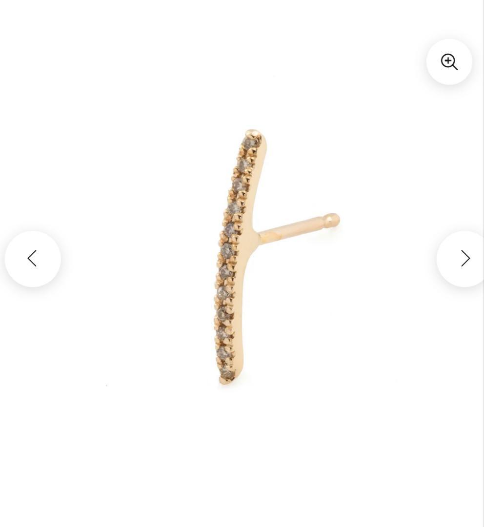 hirotaka ヒロタカ　Gossamer ショートバー ダイヤモンド ピアス