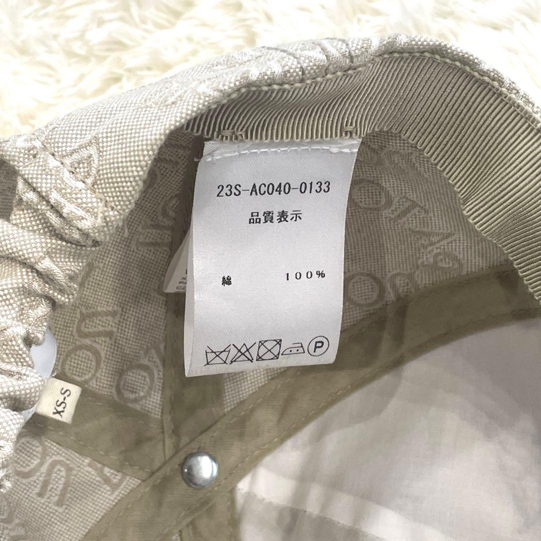 レア✨美品✨PATOU ベースボールキャップ　シグネチャ　総柄　刺繍　ベージュ