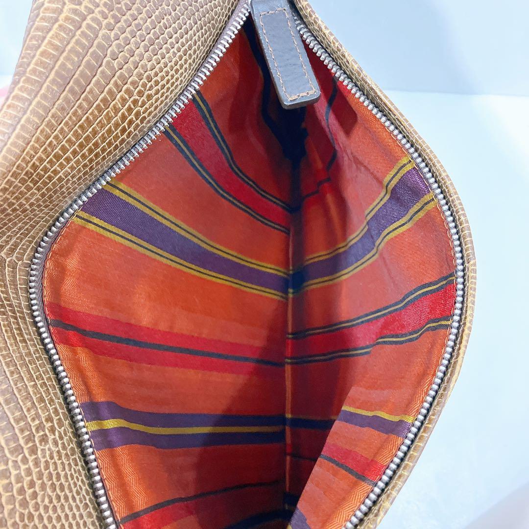 【逸品】ETRO レザー　メッセンジャー　ショルダーバッグ　蛇柄　型押し