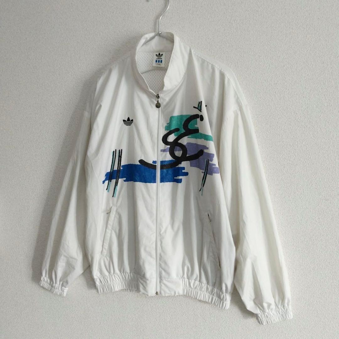 アディダス　ヴィンテージ ステファンエドバーグモデル ナイロンジャケット 80s