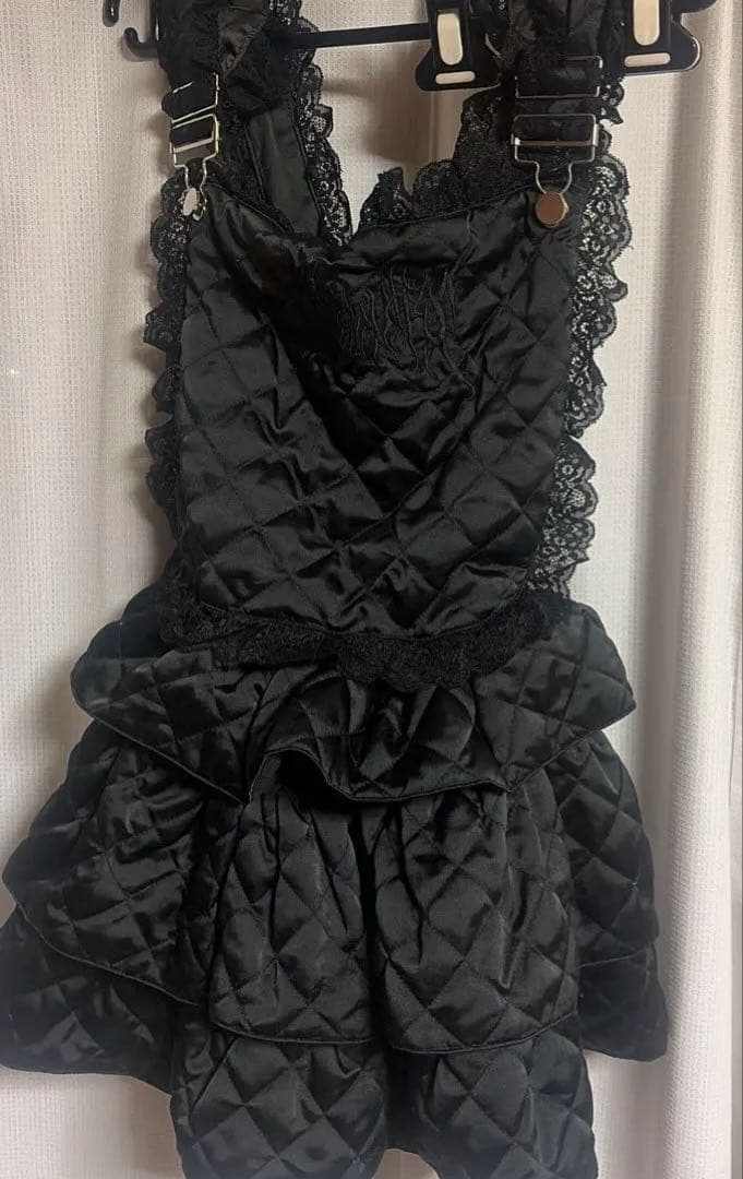 DimMoire【ディムモアール】 キルティングサロペット/Black