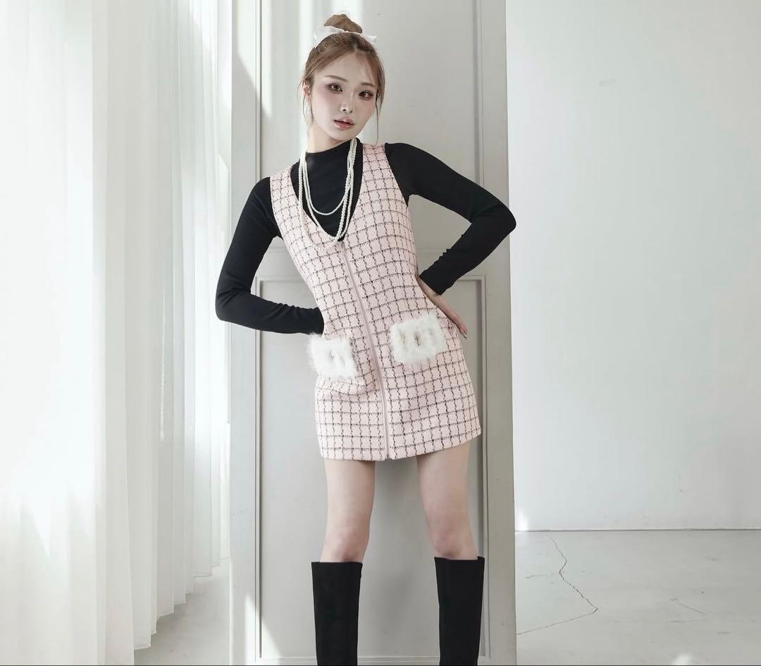 darich フロントファスナーミニワンピース　PINK