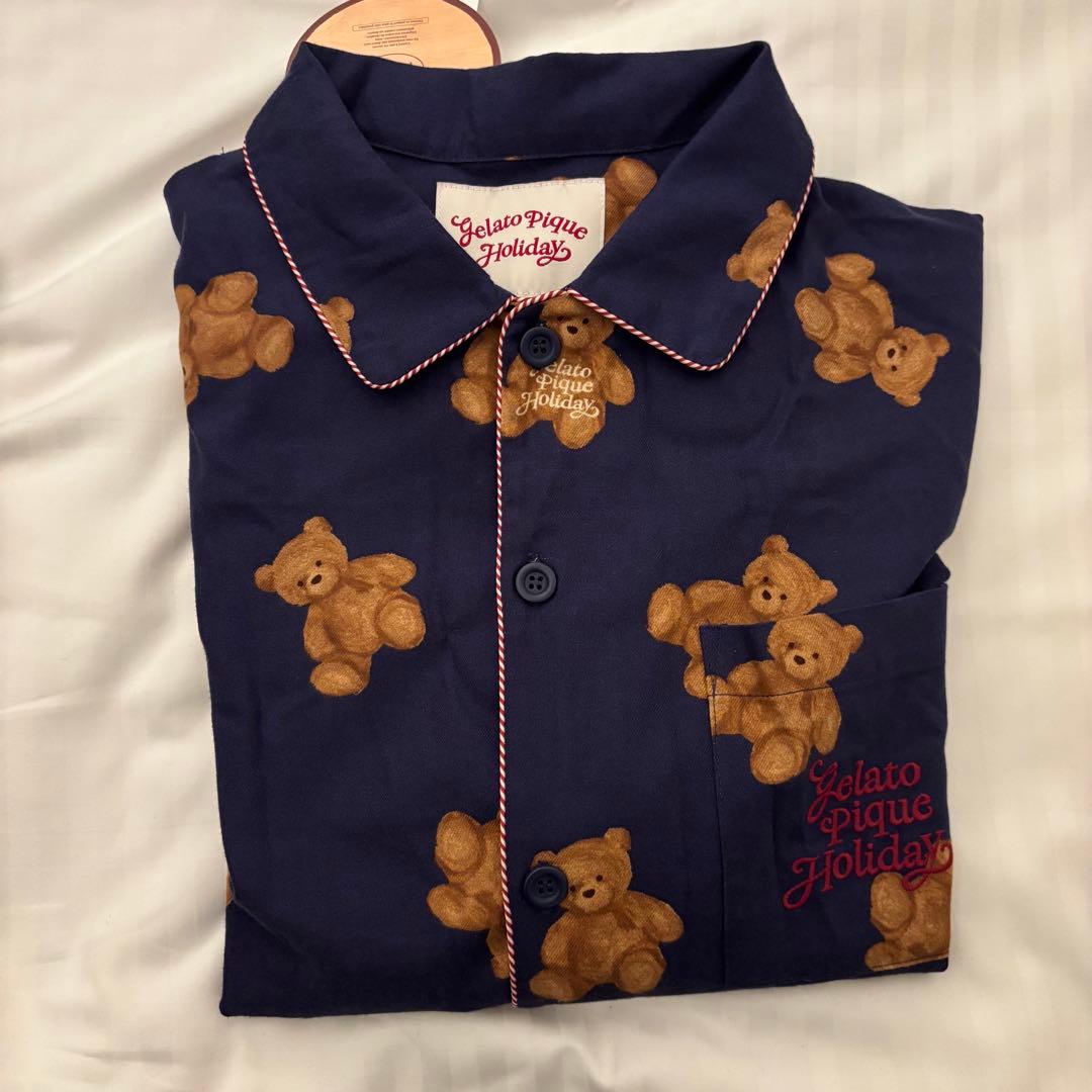 完売品　ジェラピケ　【HOLIDAY】ベア柄ネルシャツ　上下セット