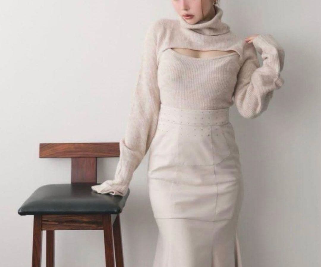 【美品】andmary Lara knit tops アンドマリー ベージュ