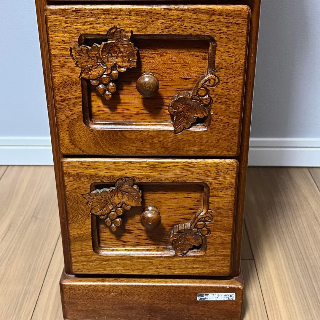 吉川 葡萄園 スリムチェスト　アンティーク 木製 小物入れ