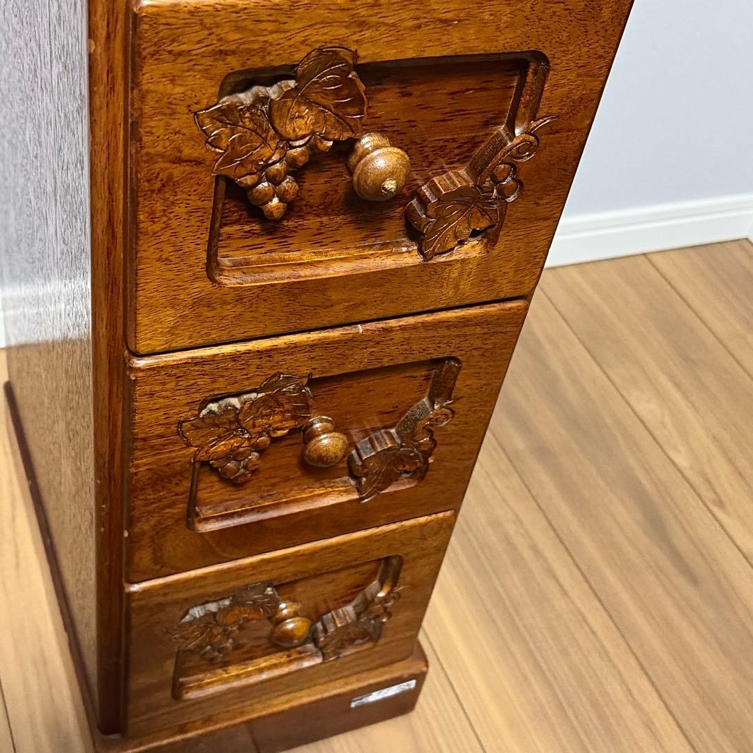 吉川 葡萄園 スリムチェスト　アンティーク 木製 小物入れ