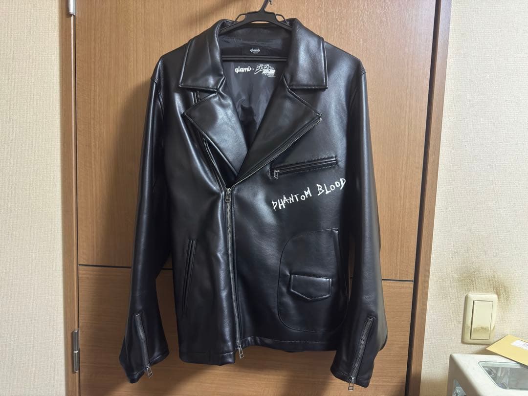 【美品完売商品】glamb x ジョジョの奇妙な冒険 Lサイズ レザージャケット