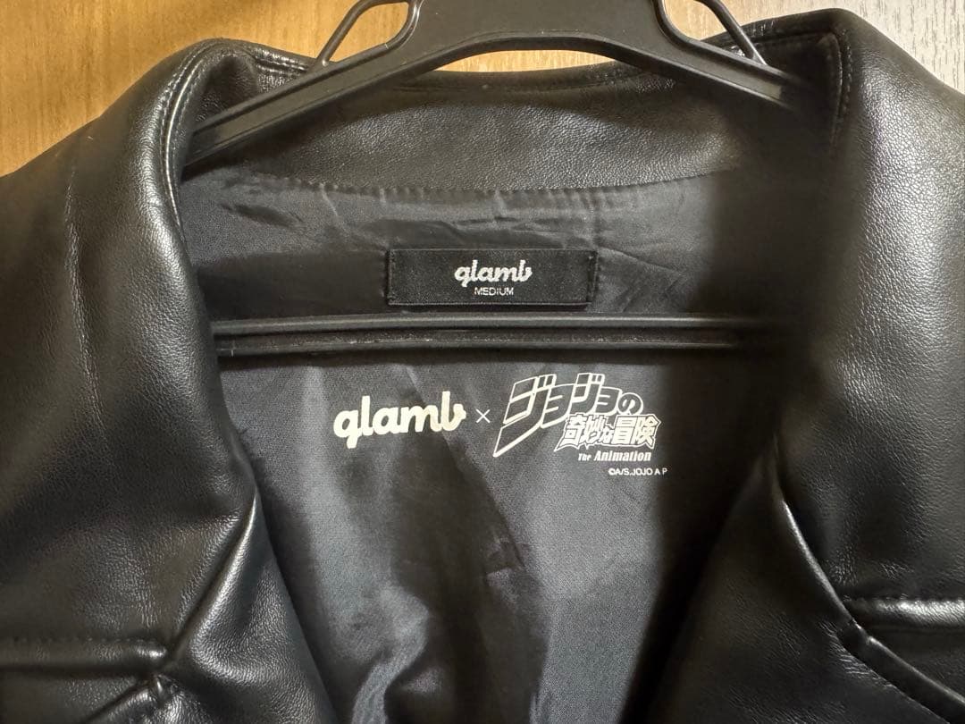 【美品完売商品】glamb x ジョジョの奇妙な冒険 Lサイズ レザージャケット