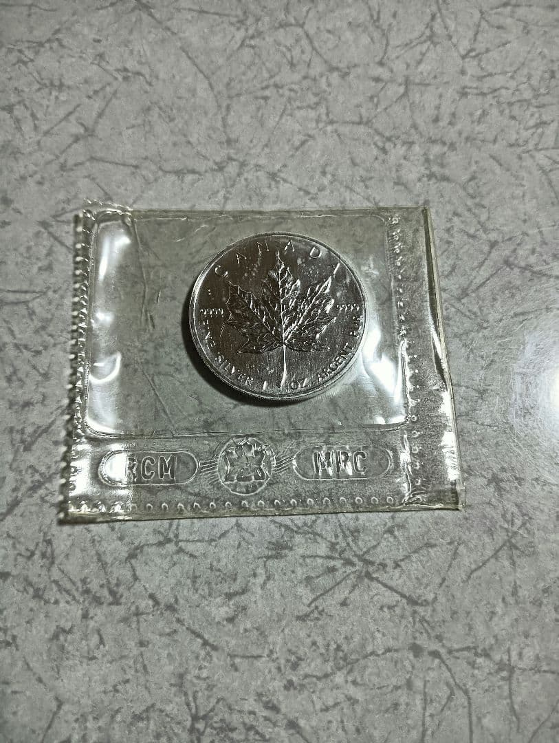 カナダ 5ドル 銀貨 1990年 メープルリーフ 新品未使用品