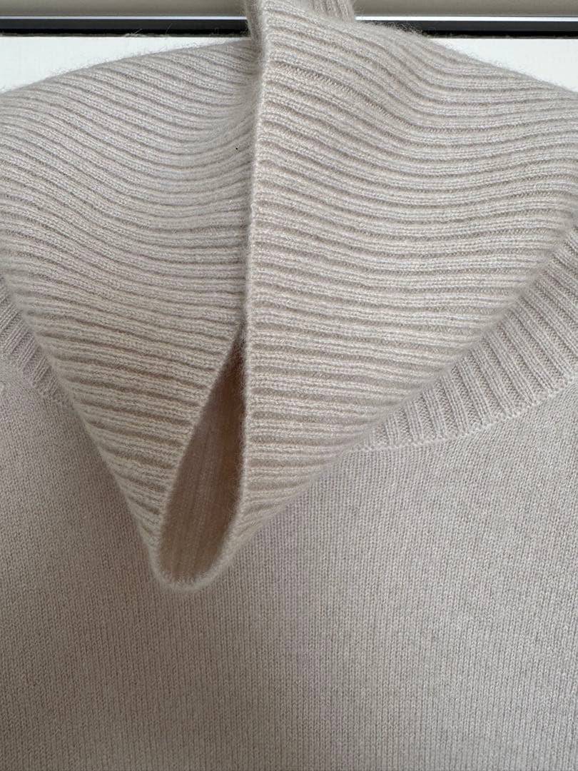 23区 大きいサイズ ピュアカシミヤ タートルネック ニット ベージュ 44