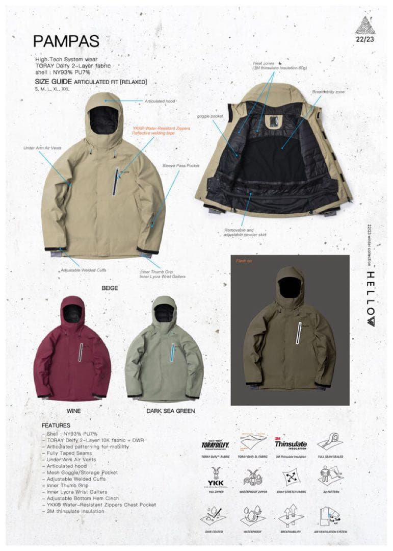 HELLOW スノーボードウェア　韓国