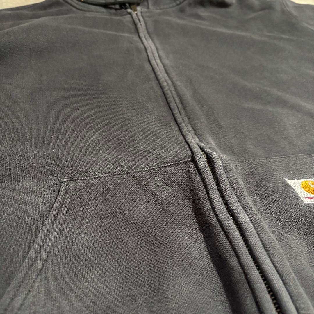 カーハート carhartt パーカー　フルジップ　サンフェード　ブラック　黒