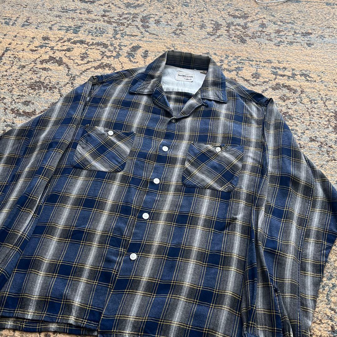 60s レーヨン シャツ オープンカラー ヴィンテージ　検 50s 40s