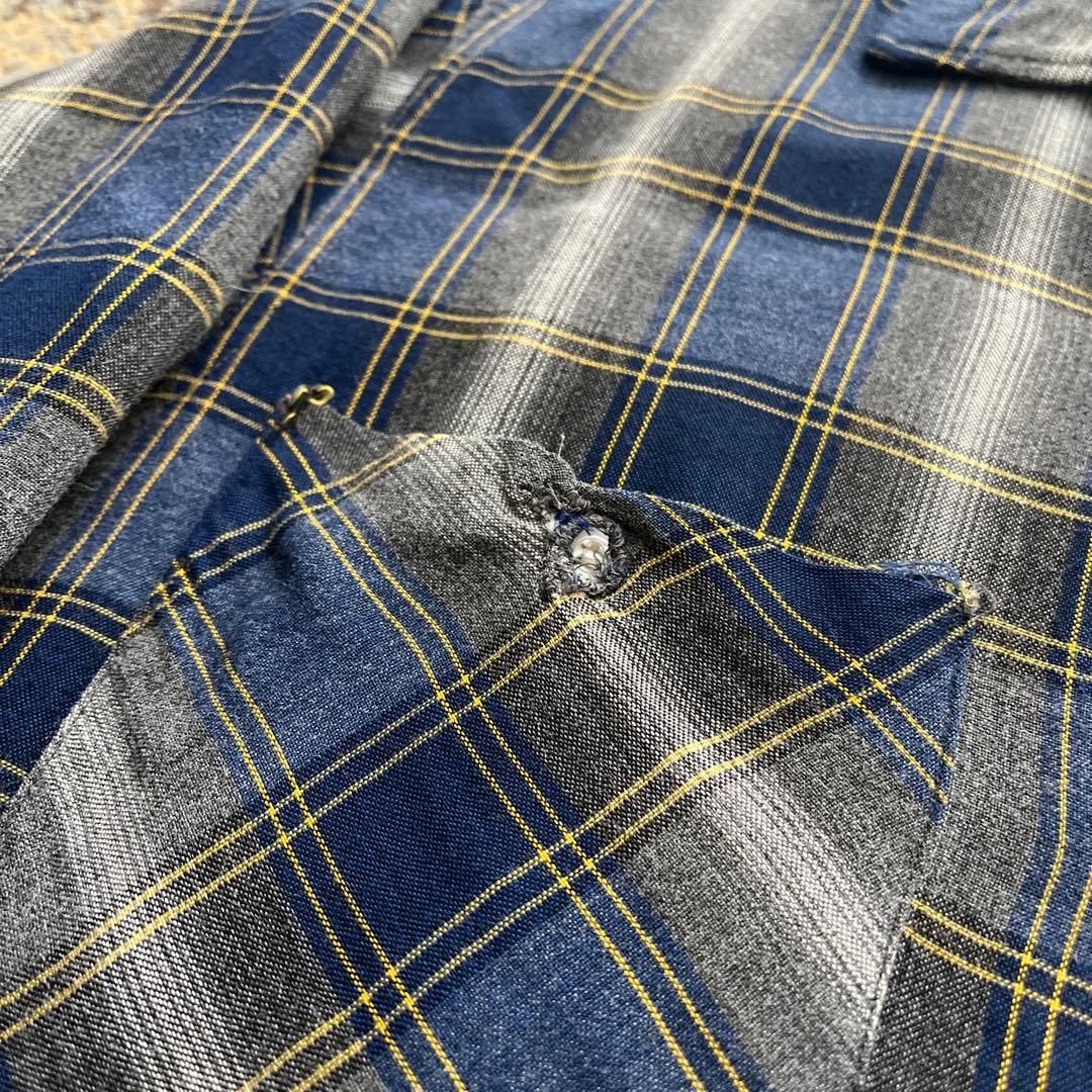 60s レーヨン シャツ オープンカラー ヴィンテージ　検 50s 40s