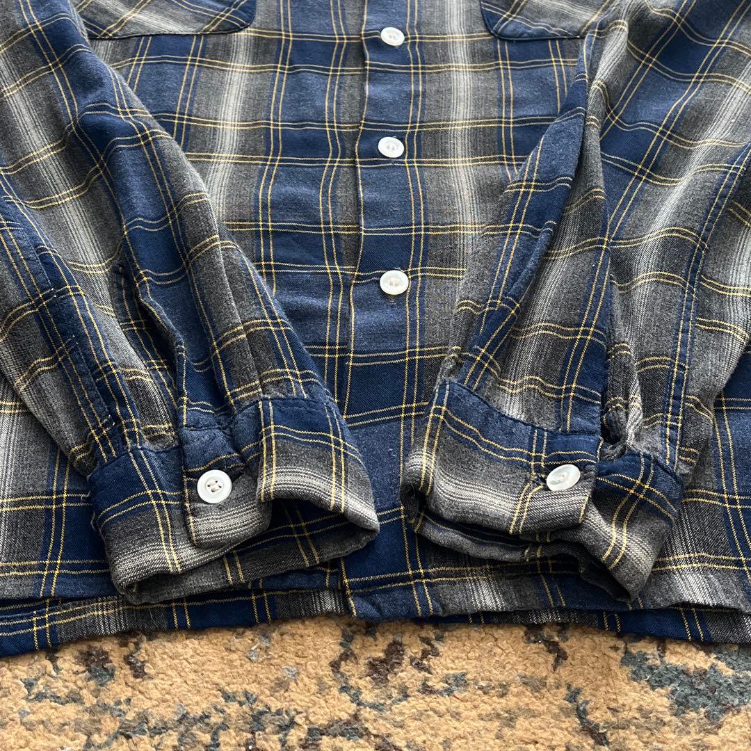 60s レーヨン シャツ オープンカラー ヴィンテージ　検 50s 40s