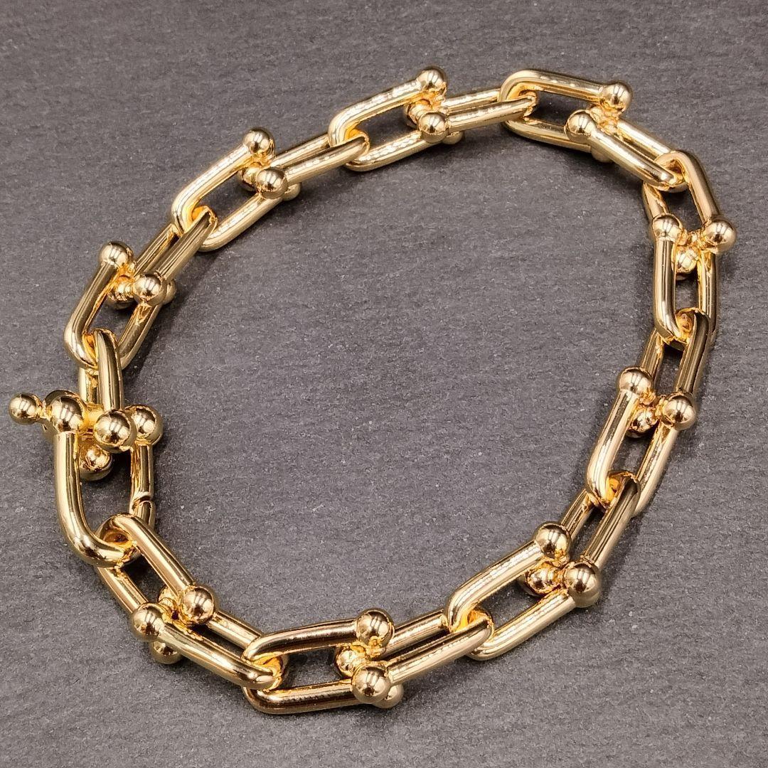 シンプル ハードウェア デザイン ブレスレット メンー シルバー 金