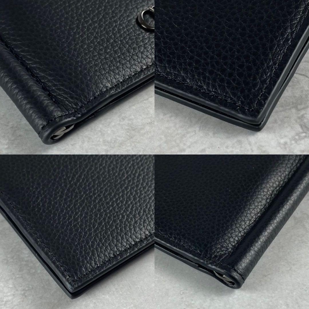 【未使用保管品】 ディオールオム マネークリップ ネイビー レザー