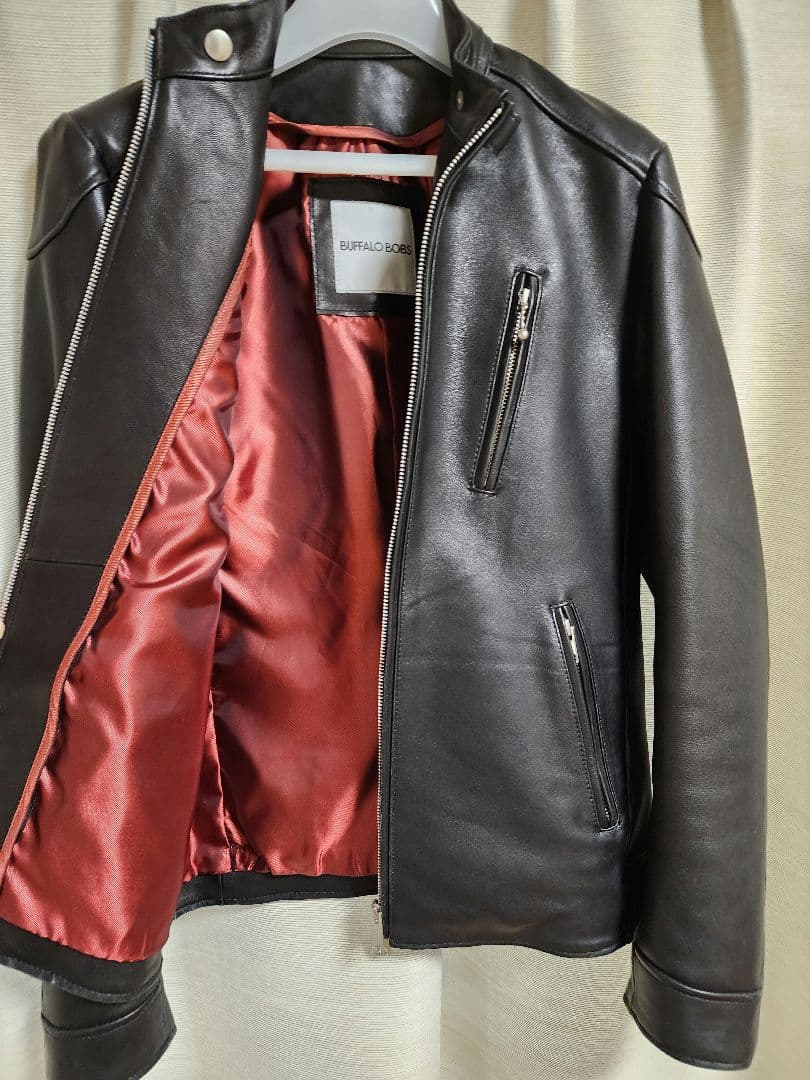 バッファーローボブスSサイズ 黒レザーシングルライダース！ダウンライナー付き！