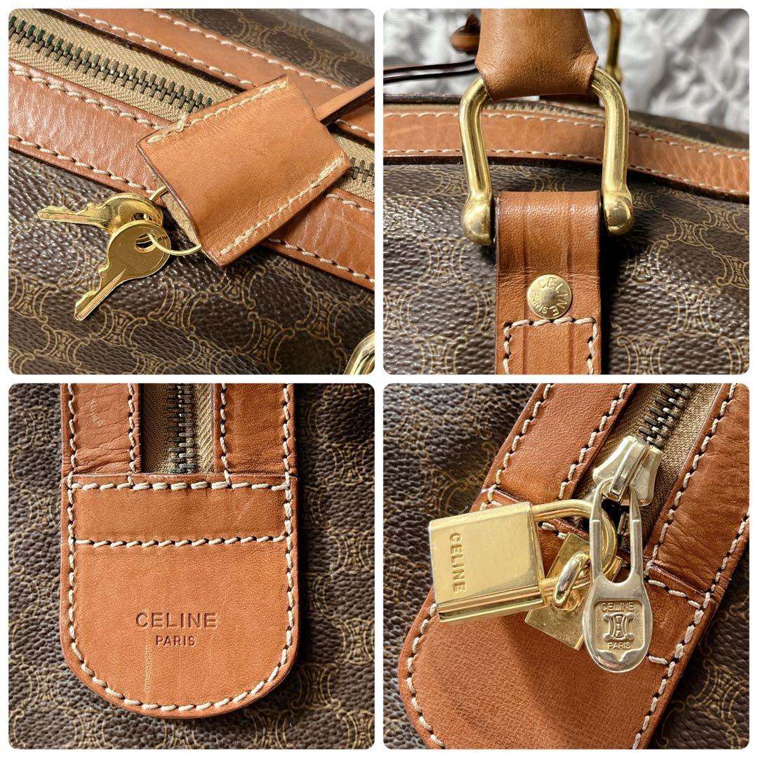 美品✨セリーヌ　ボストンバッグ 大容量　マカダム　旅行　レザー　トリオンフ