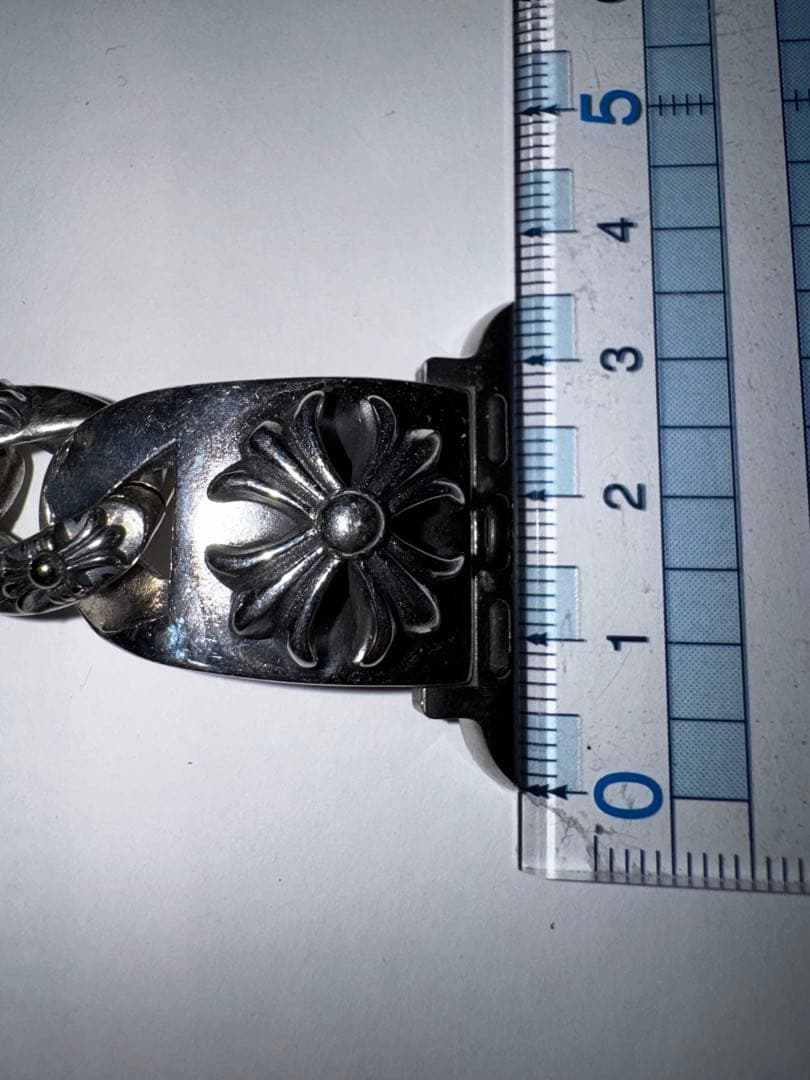 シルバー フラワーモチーフ チェーンブレスレット