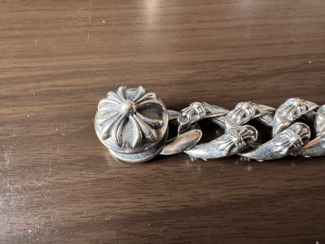 シルバー フラワーモチーフ チェーンブレスレット