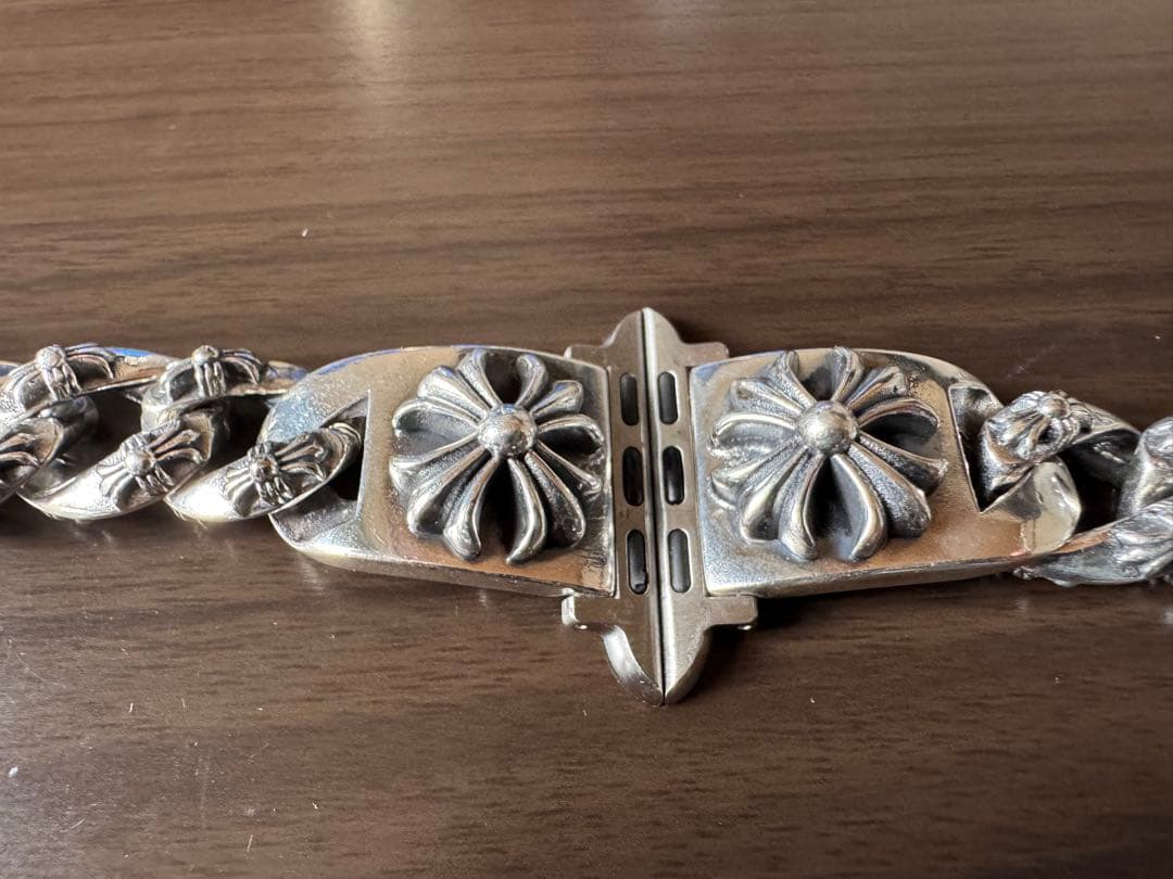 シルバー フラワーモチーフ チェーンブレスレット