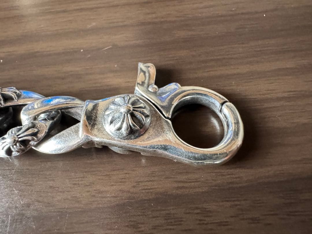 シルバー フラワーモチーフ チェーンブレスレット