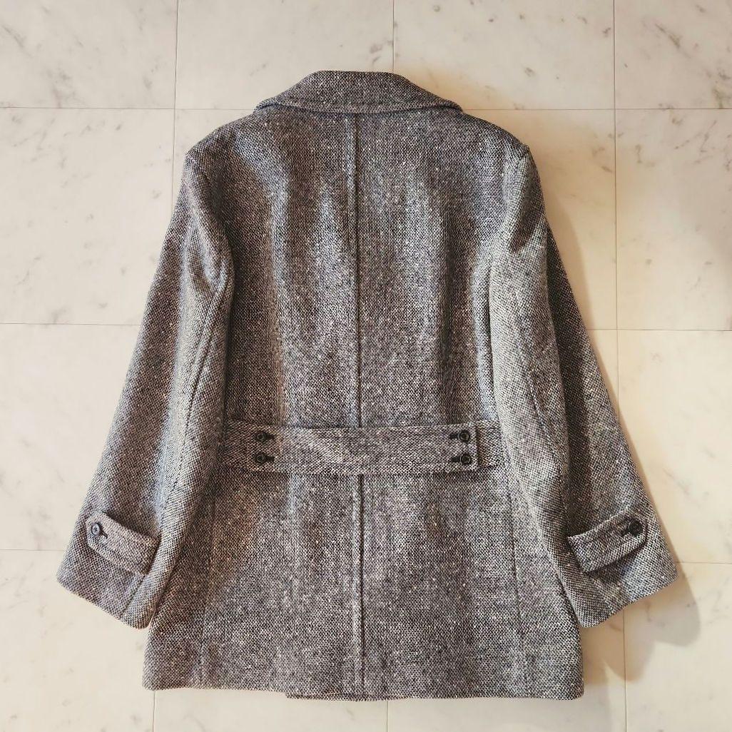 美品 定価約16万 アクアスキュータム カシミヤ混 コート ラビットファー