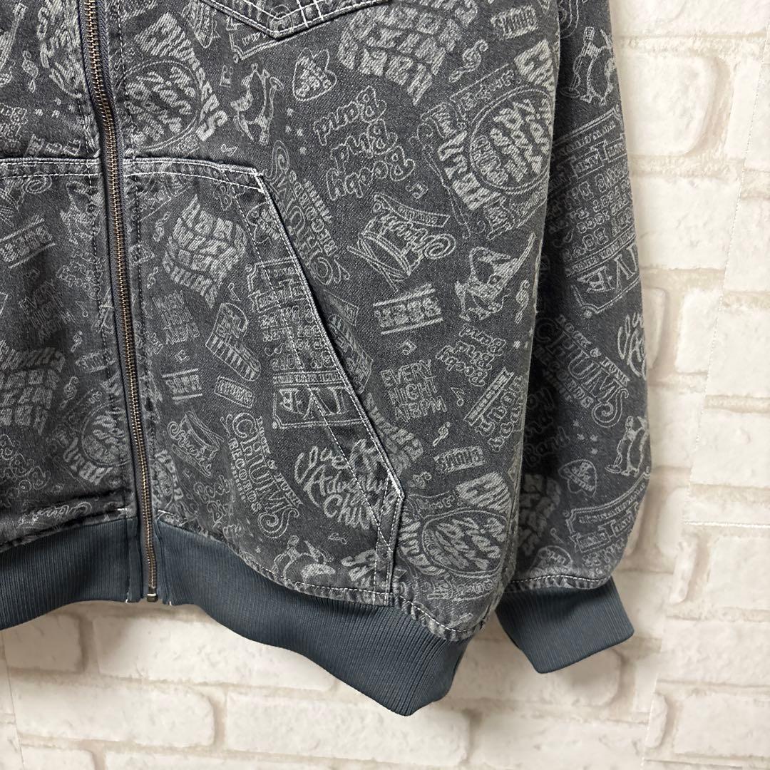 【美品】 CHUMS ウォームデニムパーカー ジャケット 刺繍　グレー　M