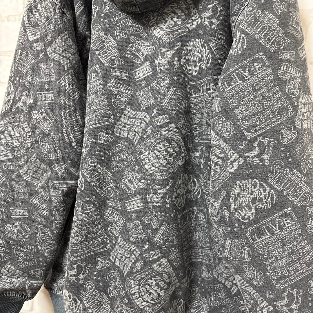 【美品】 CHUMS ウォームデニムパーカー ジャケット 刺繍　グレー　M