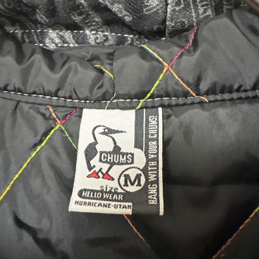 【美品】 CHUMS ウォームデニムパーカー ジャケット 刺繍　グレー　M