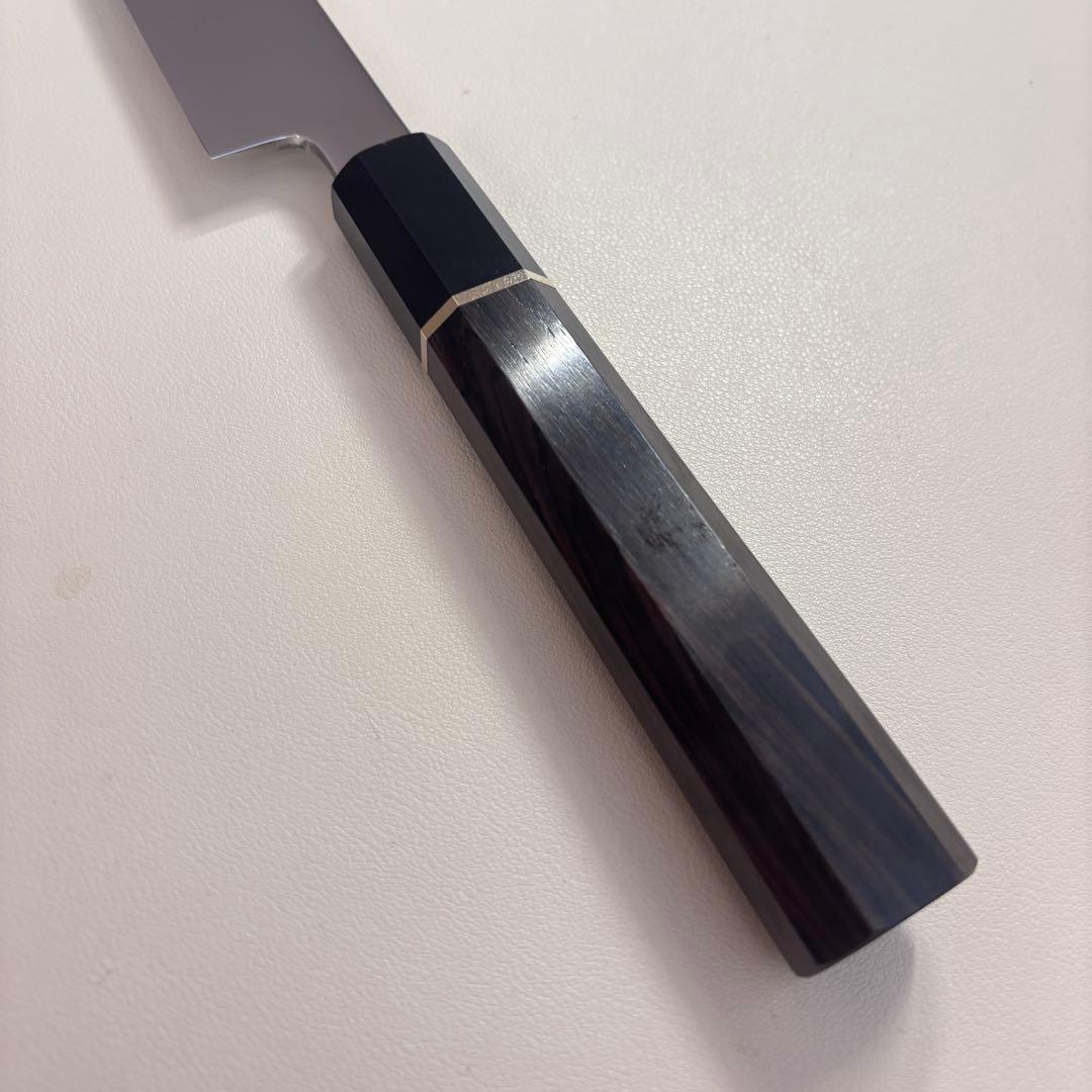【鞘付き】 270mm柳刃包丁 鏡面　黒檀水牛八角柄 全鋼 和包丁'ᙁ