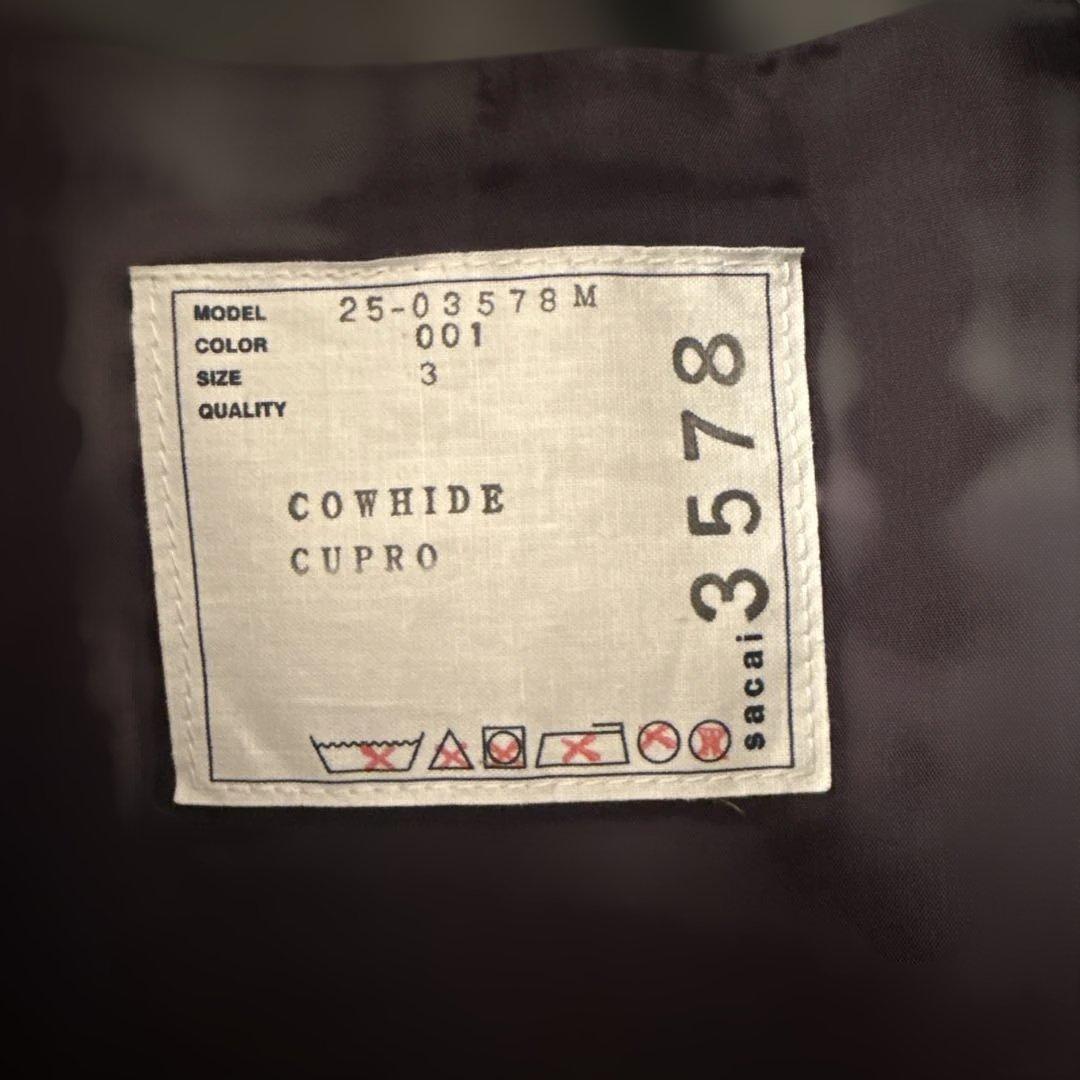 25ss Sacai サカイ レザージャケット SIZE:3