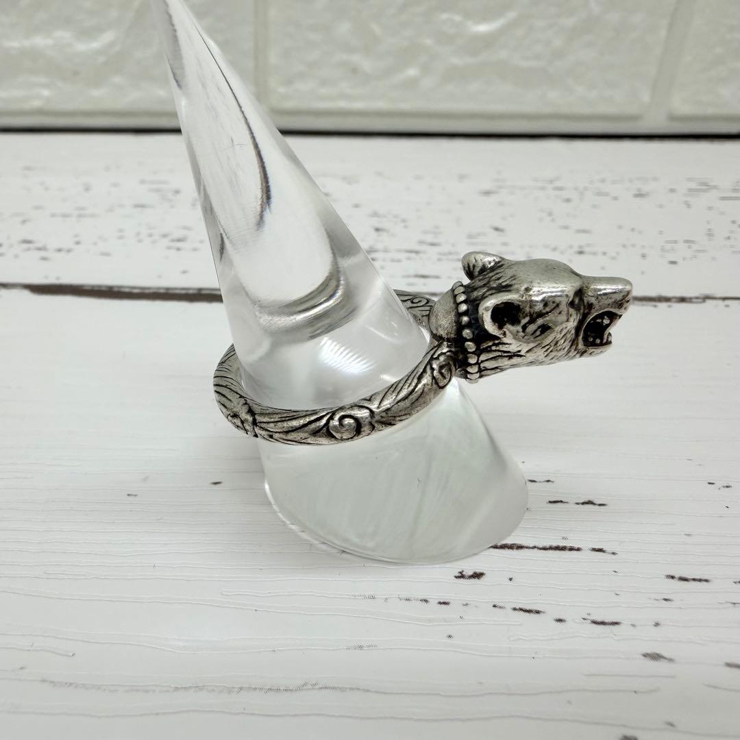 美品✨ グッチ　アンガーフォレスト　ウルフヘッド　シルバー　リング　19号