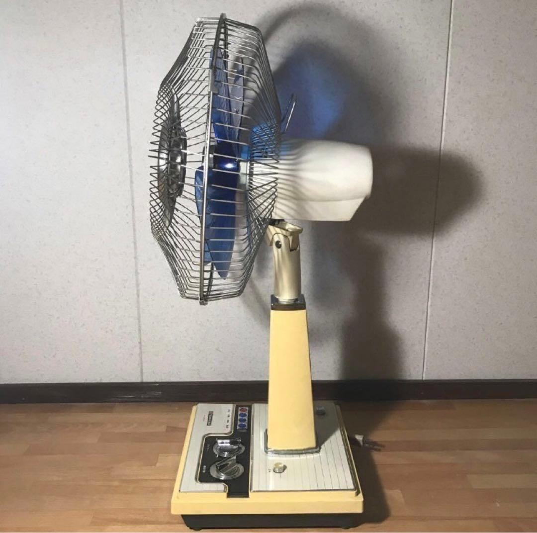 レトロ 扇風機 TOSHIBA ブルー 水蓮 H-35DF 箱付き