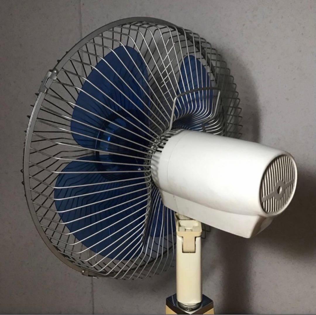 レトロ 扇風機 TOSHIBA ブルー 水蓮 H-35DF 箱付き