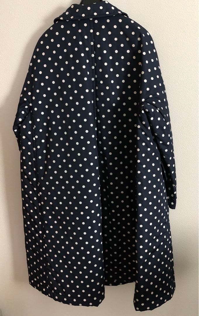 コムコム水玉模様 コート　ネイビー　S