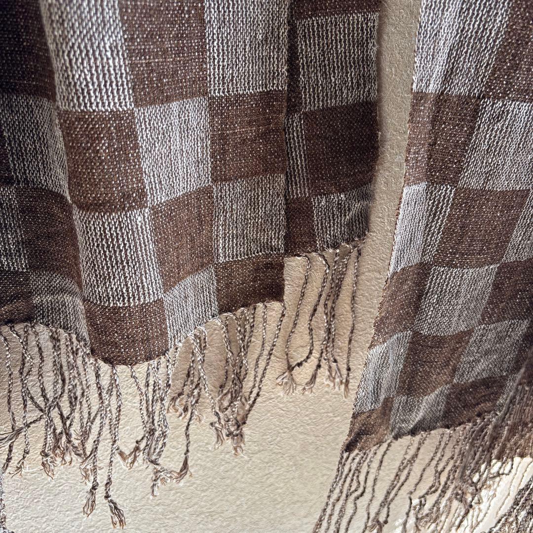 うさとの服  usaato ヘンプコットン 黒檀染め 大判ストール 新品同様